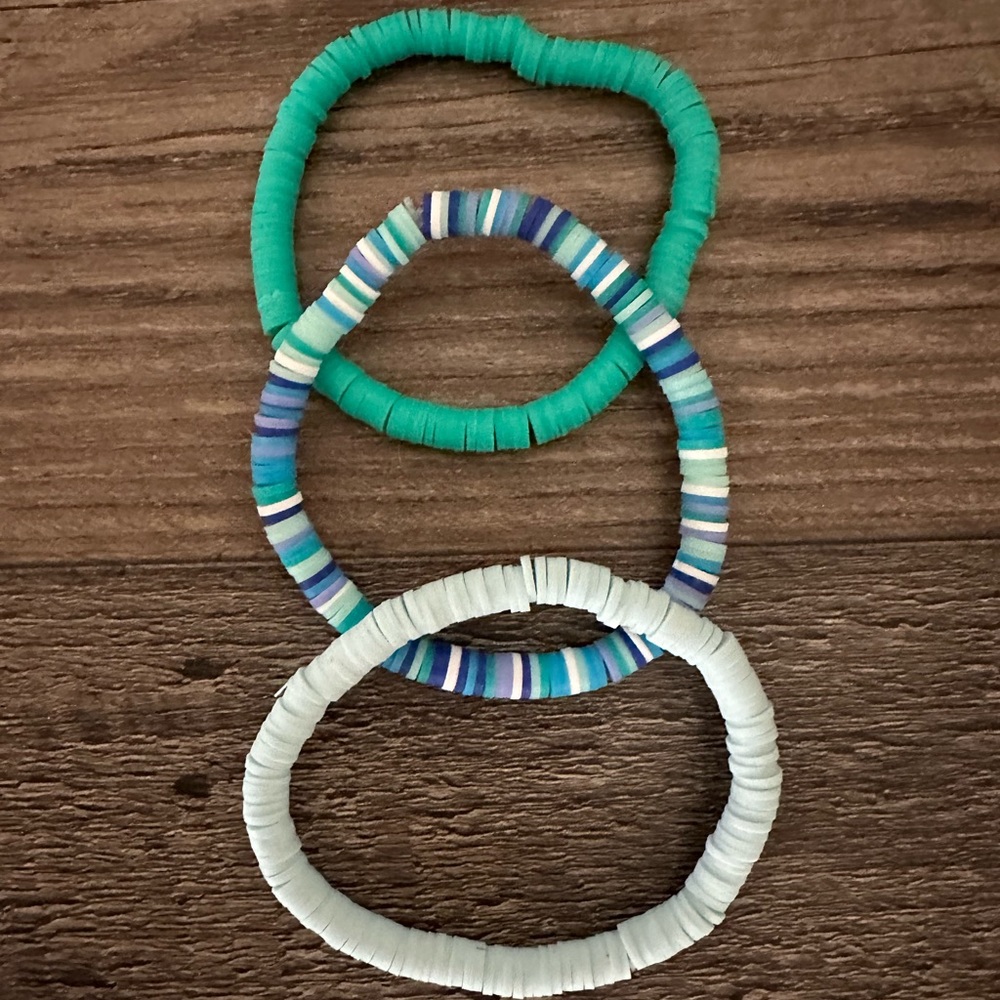 NEW homemade 2 piece stackable clay bracelets